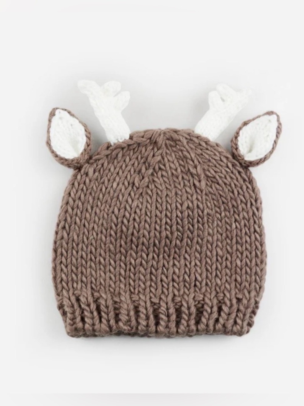 Hartley Deer Tan Knit Hat. 6-24 months